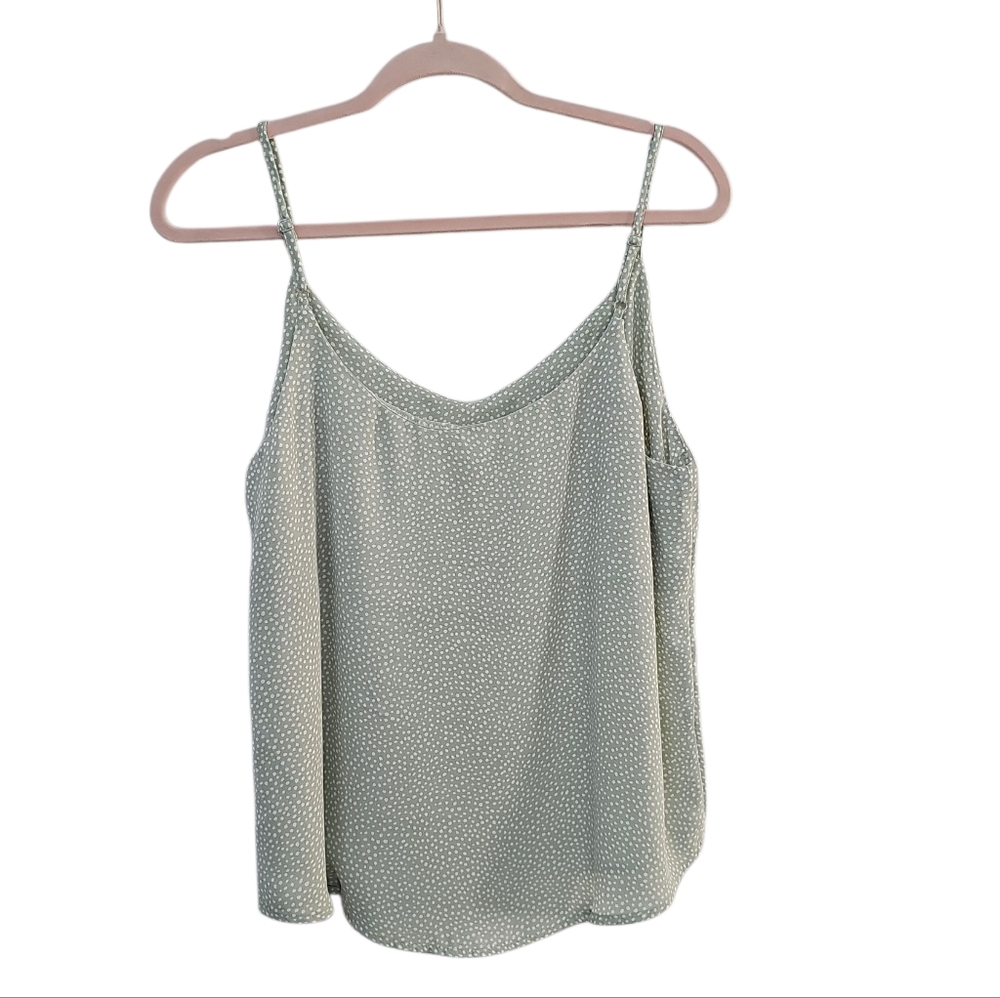 New Anthropologie Polka Dot Cami Top Size M Green Animal Print Romantic Feminine - Picture 3 of 3